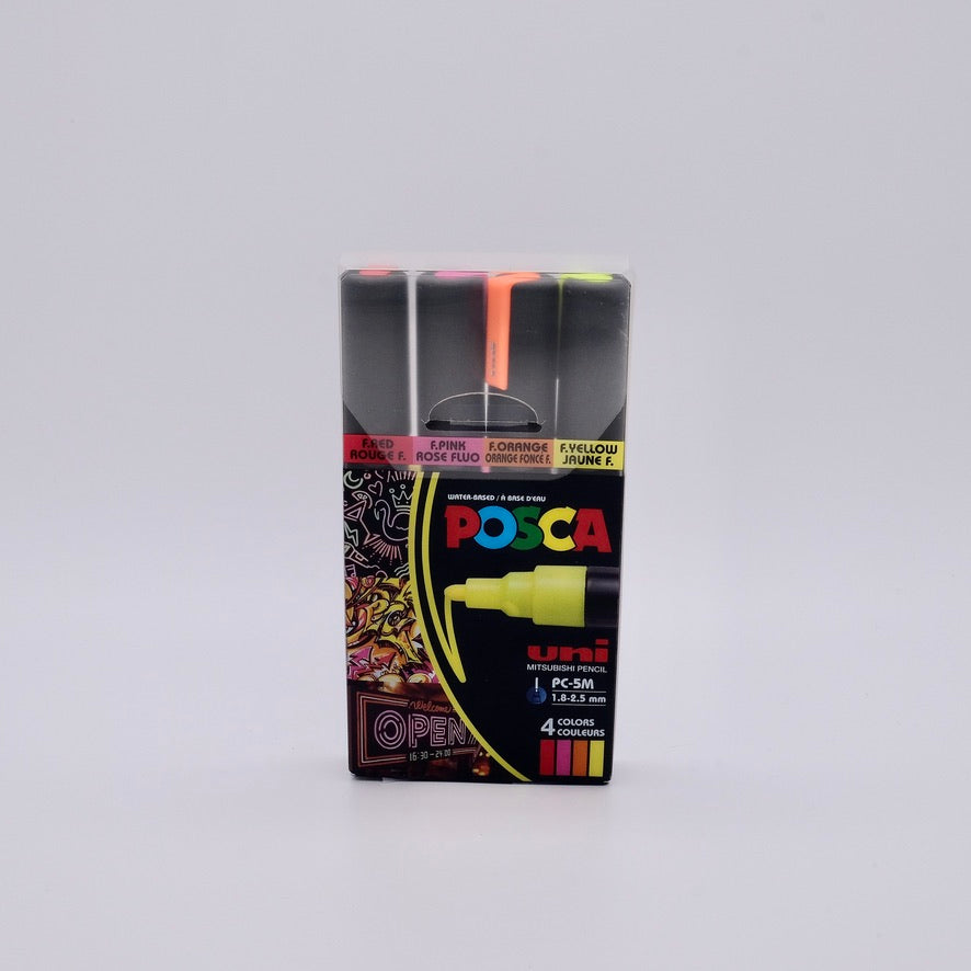 Posca PC-5M Paint Markers — Fluorescent (4-Pack)