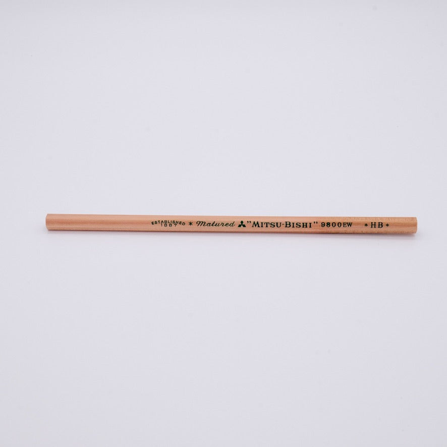 Pencil with Mitsubishi branding on a white background