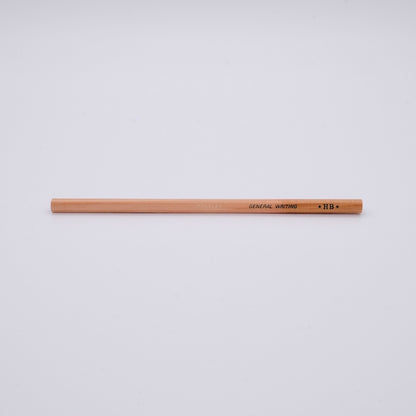 Wooden pencil with 'General Writing' branding on a light gray background