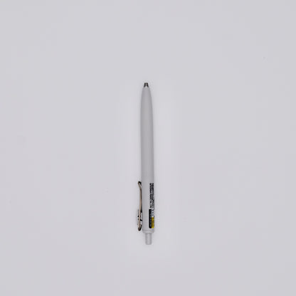 White pen on a light gray background